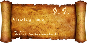 Viszlay Imre névjegykártya